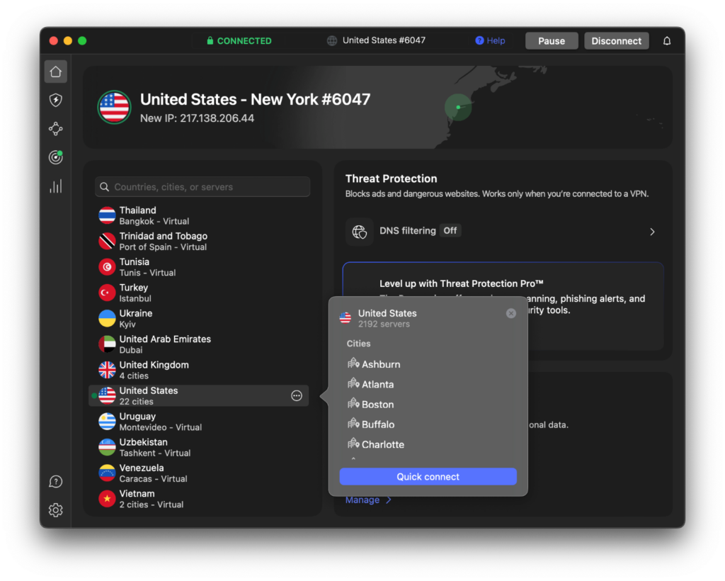 NordVPN US servers