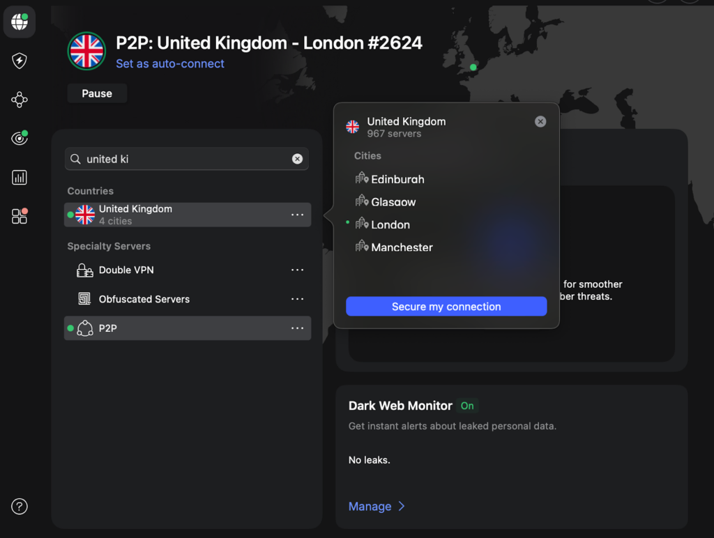 NordVPN connect to the UK server to watch the Winter Olympics 2026