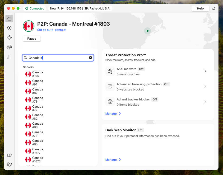 NordVPN Canada servers for Sportsnet