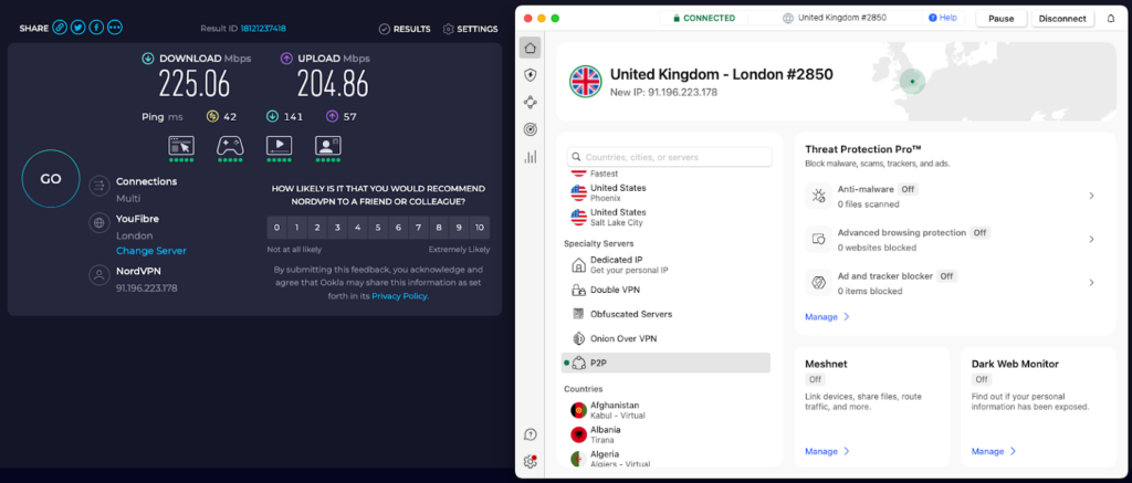 NordVPN speed