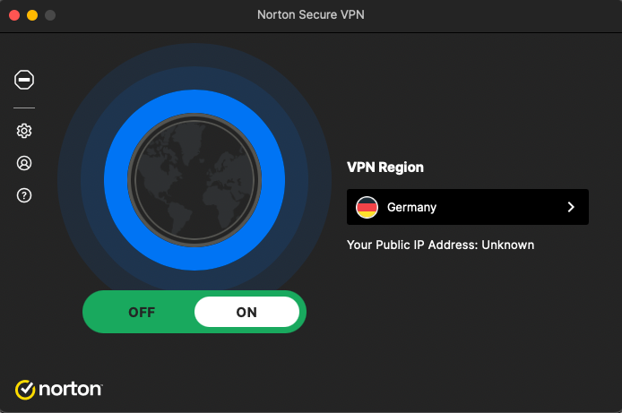 Norton VPN connected status