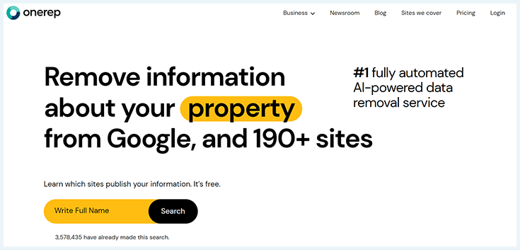 Onerep homepage