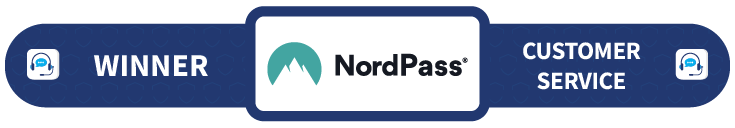 Banner with the text Winner Customer Service: NordPass