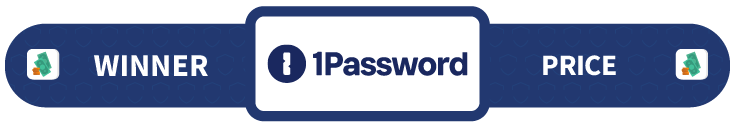 A banner, showing 1Password as the winner for price
