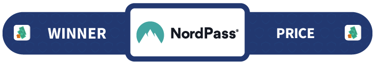 Banner with the text Winner Price: NordPass
