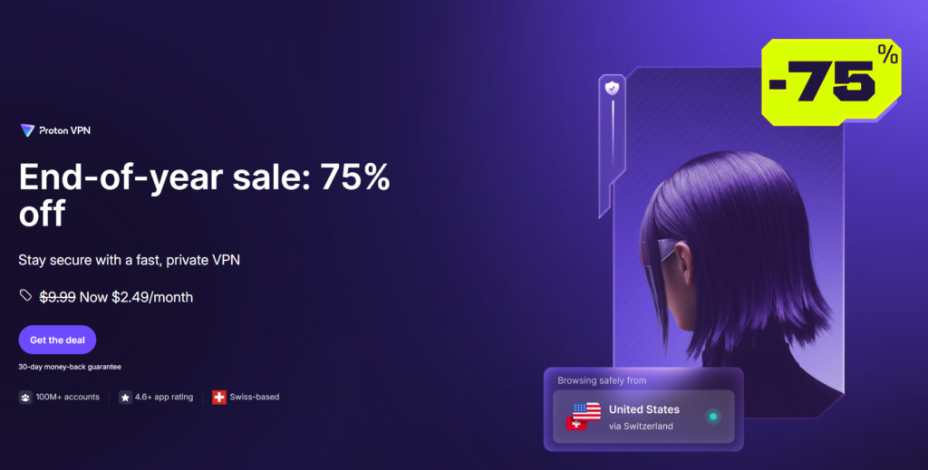 Proton VPN deal page