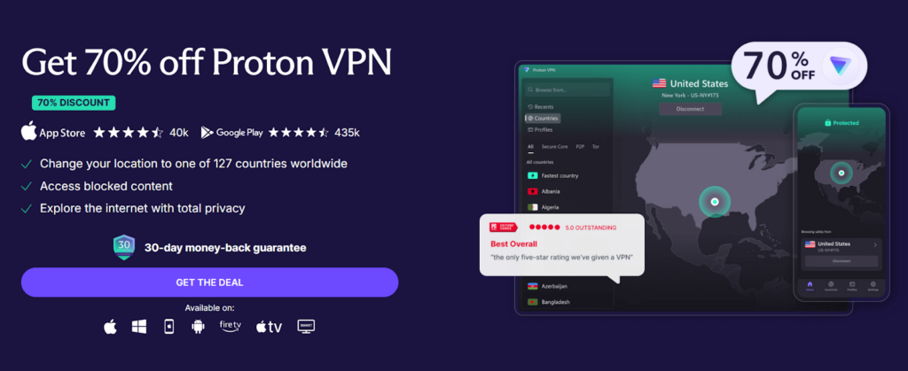 Proton VPN promo page
