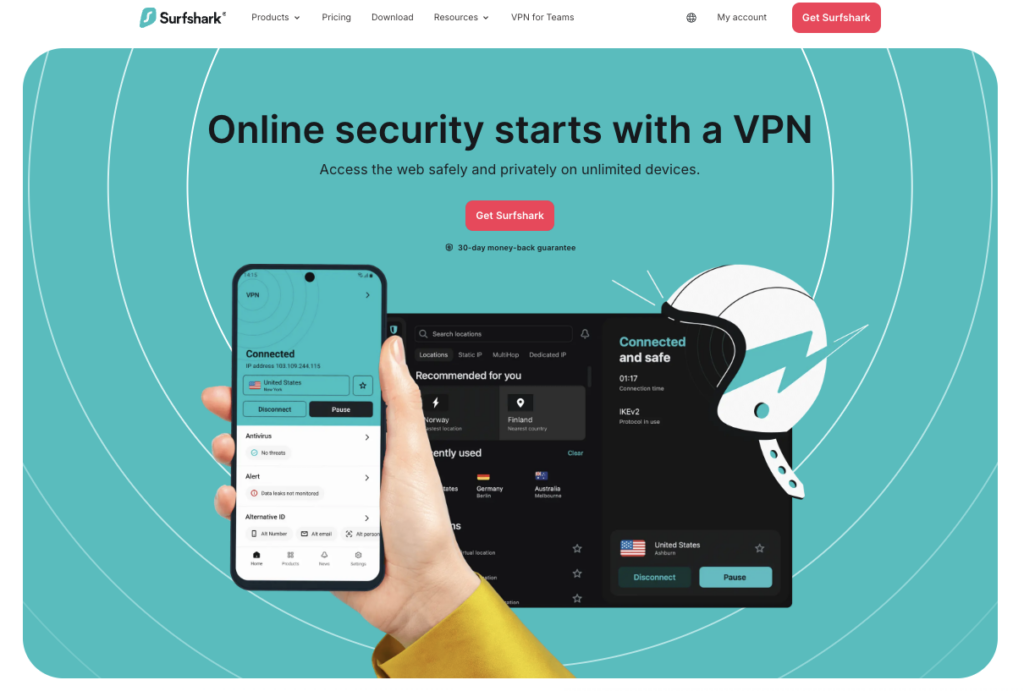 Surfshark homepage