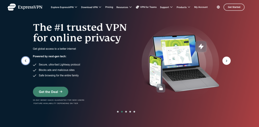 ExpressVPN homepage