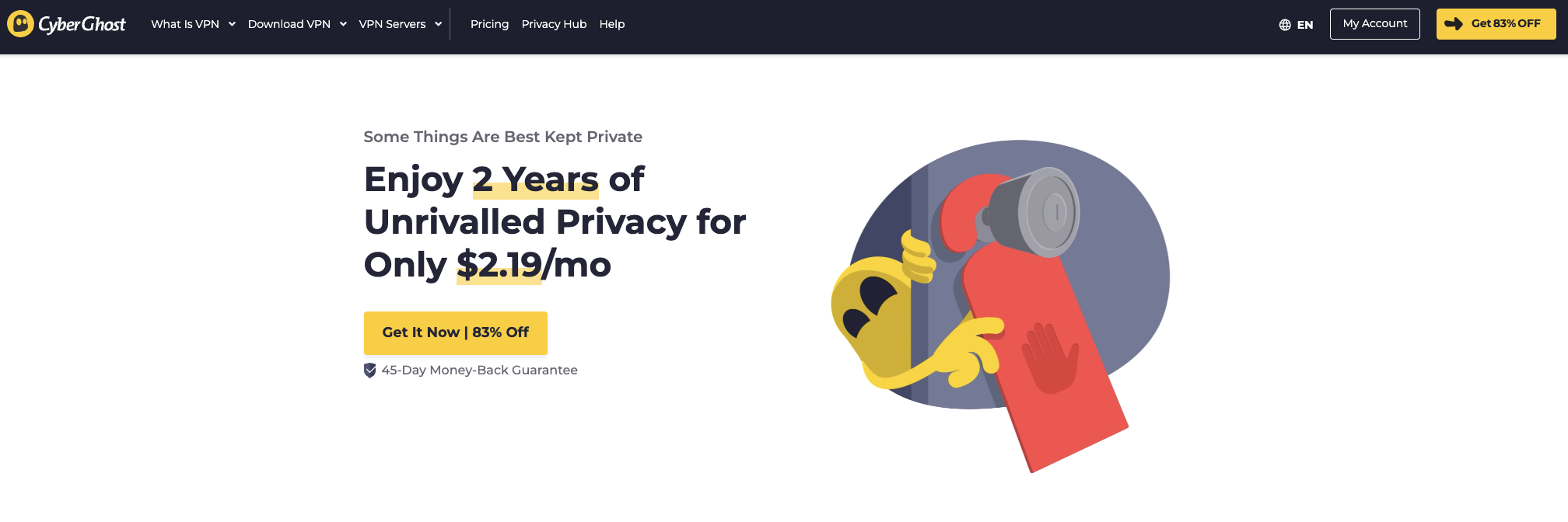 CyberGhost homepage