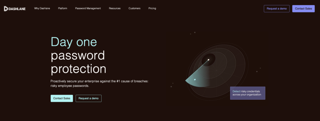 Dashlane homepage