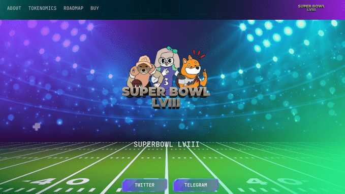 A Super Bowl LVIII token site