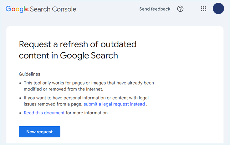 Screenshot 1 of Google search console