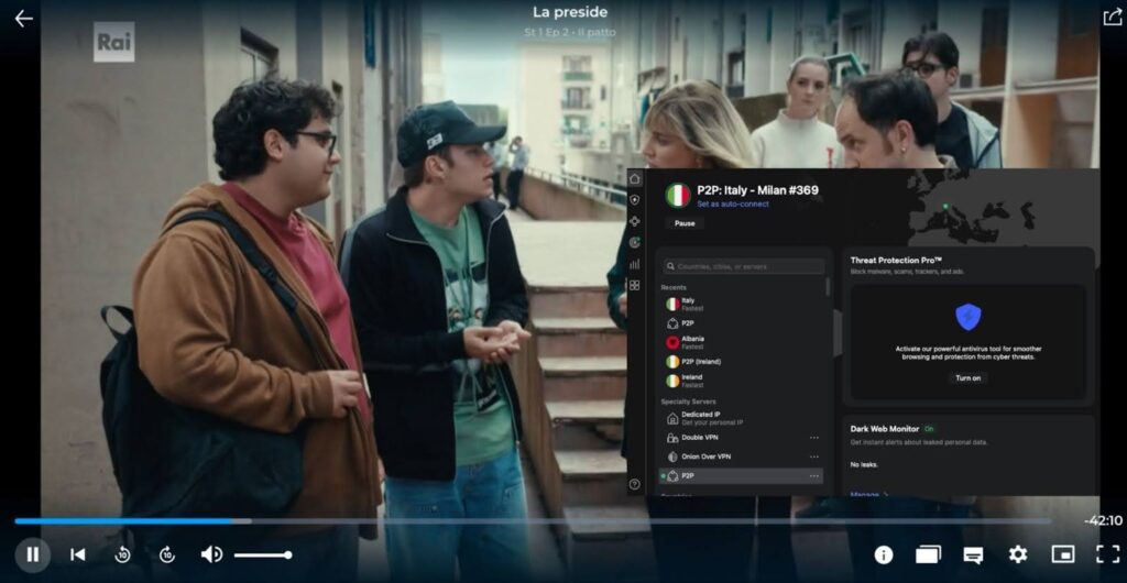 Streaming RaiPlay with NordVPN