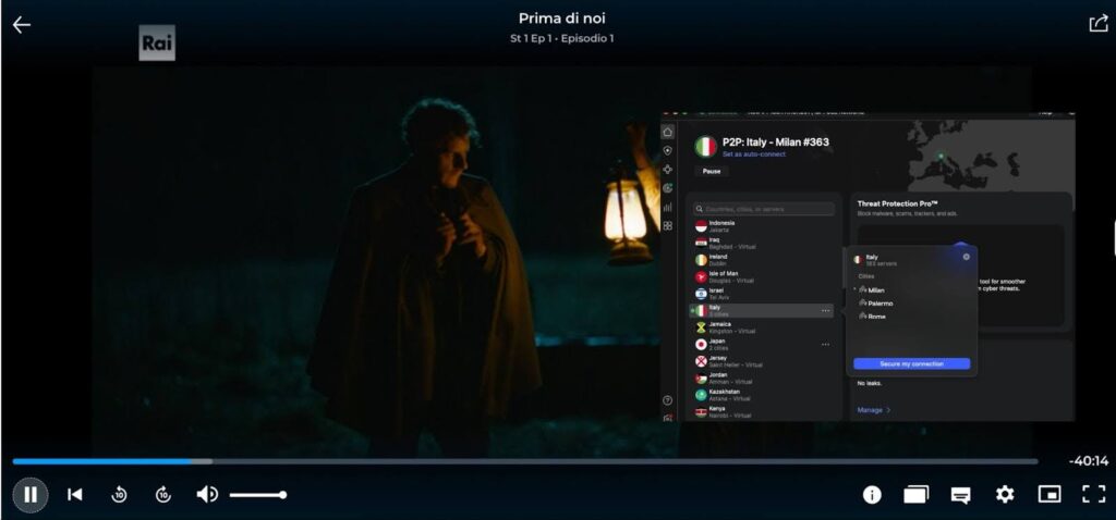 Streaming RaiPlay with NordVPN