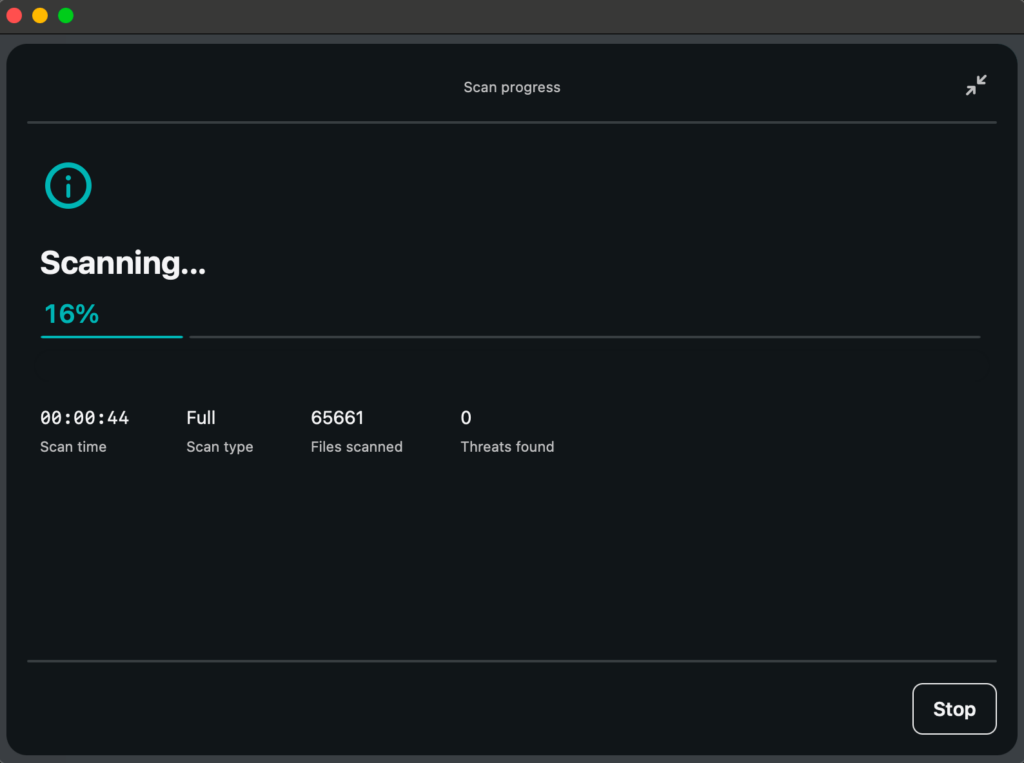 Surfshark One antivirus scan progress