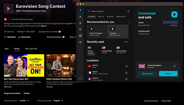 Unblocking iPlayer using Surfshark VPN