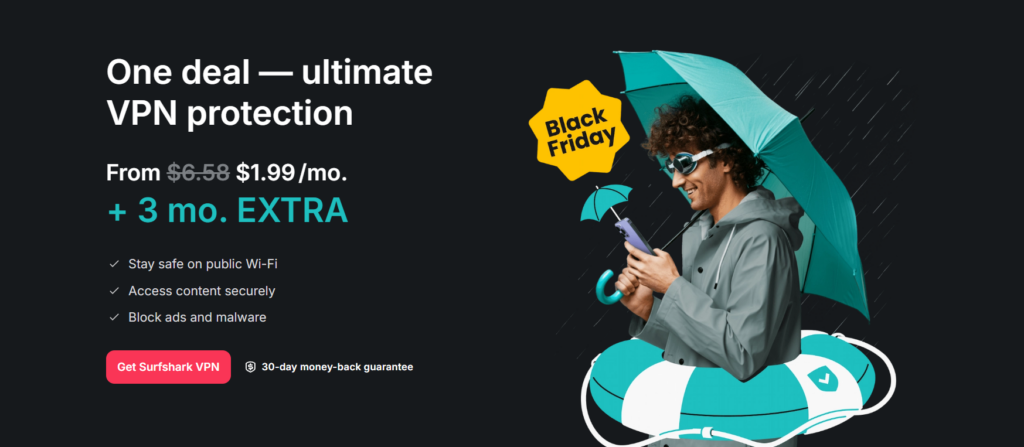 Surfshark Black Friday deal page