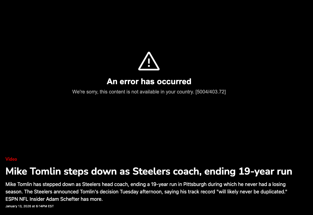 TSN is blocked in the US