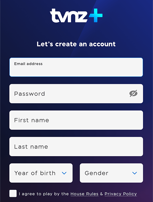 TVNZ + signup landing page.