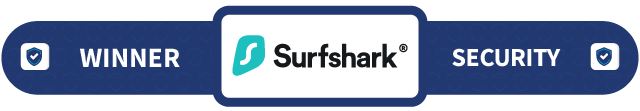 Banner with the text Winner Security: Surfshark