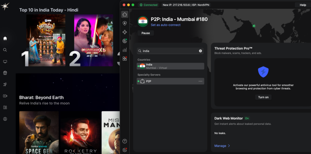 Watch Hotstar in the US with NordVPN