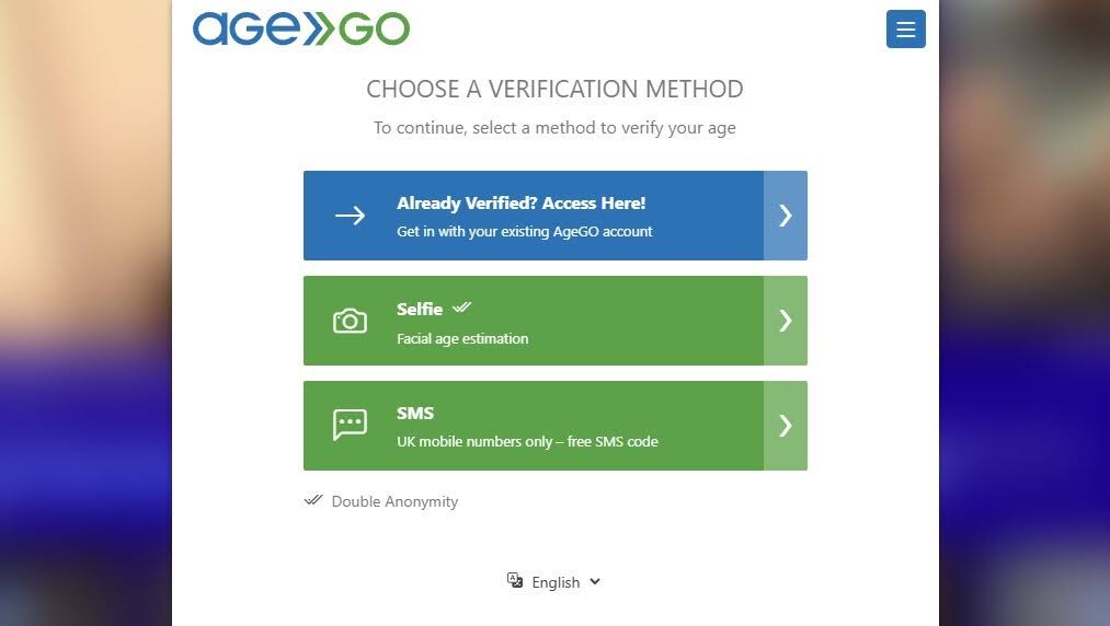 AgeGO verification methods for XNXX UK site