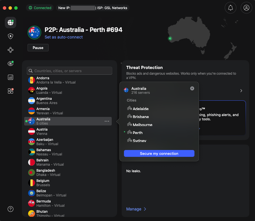 NordVPN Australian servers