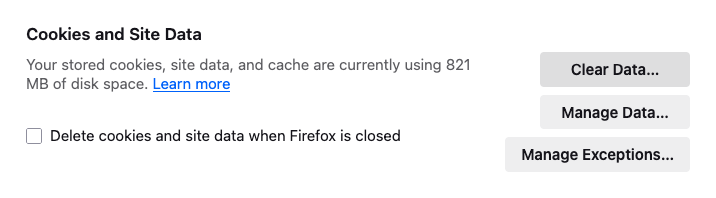 Clear your browser's data