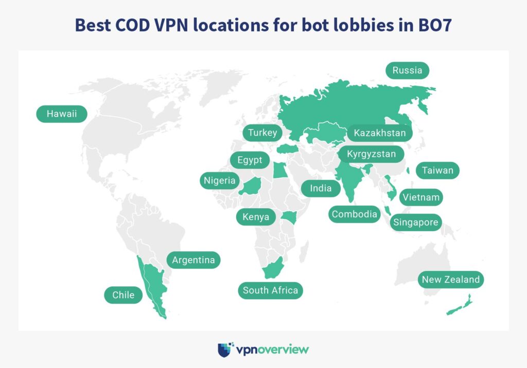 Best VPN location for bot lobbies BO7