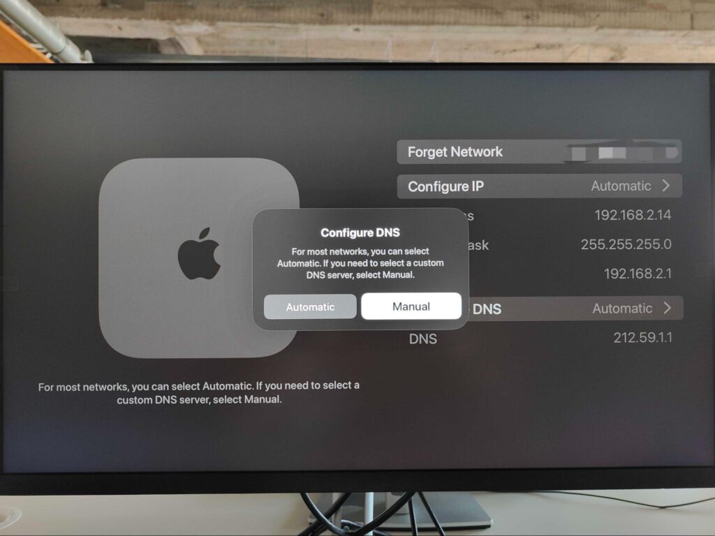 Configurate DNS on Apple TV