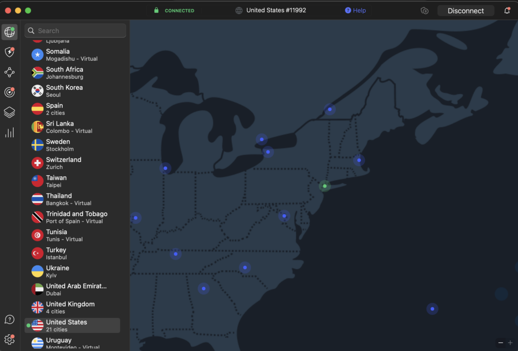 Connect to New York server