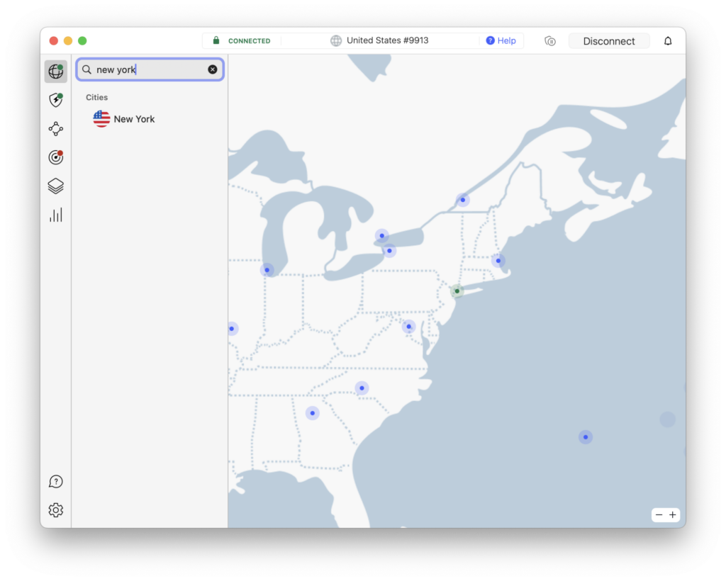 Connect to New York with NordVPN to unblock porn in Georgia