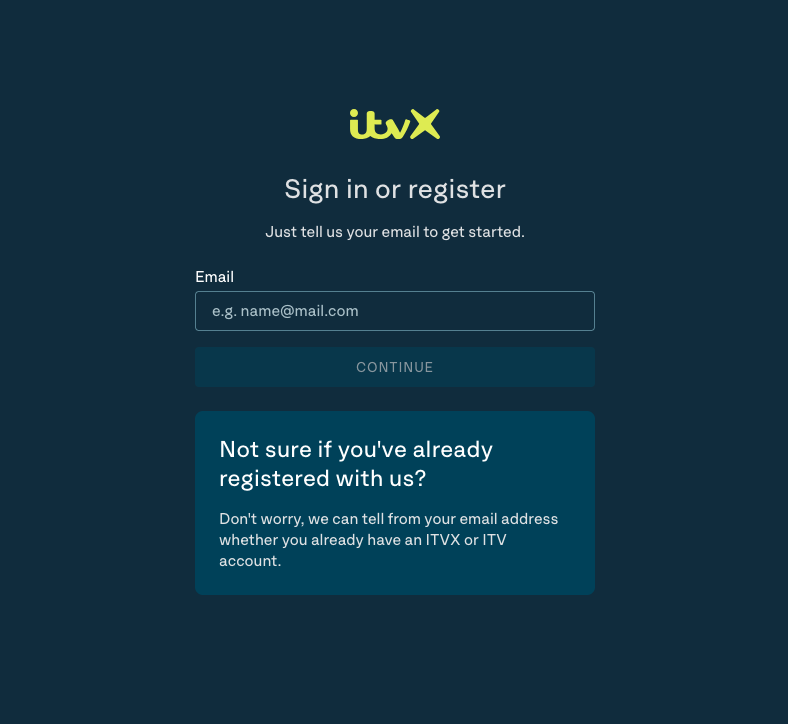 Create an ITVX free account