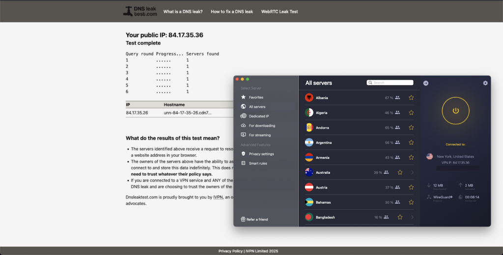 cyberghost dns leak test results