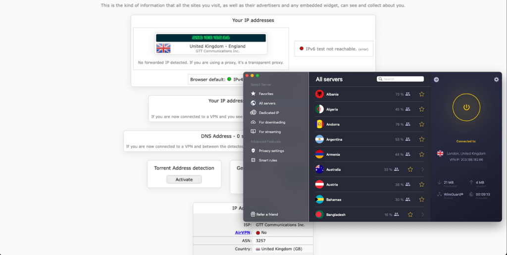 CyberGhost leak test results