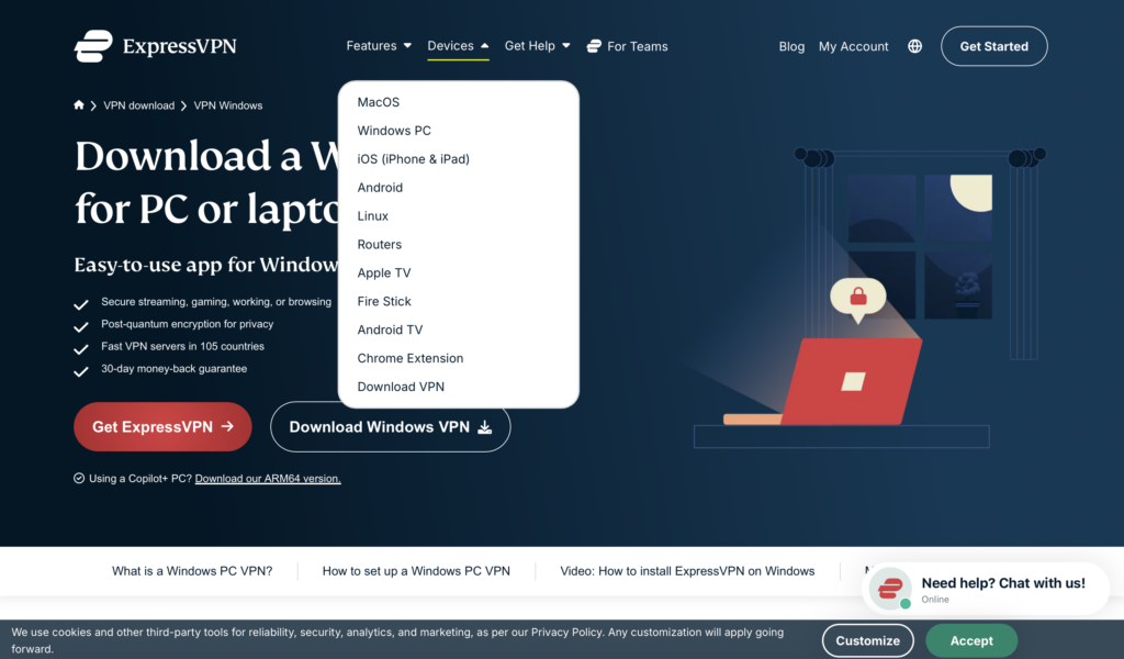 Download ExpressVPN for any major operating system or smart device