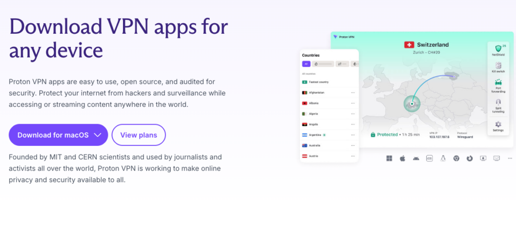 Download and install Proton VPN app