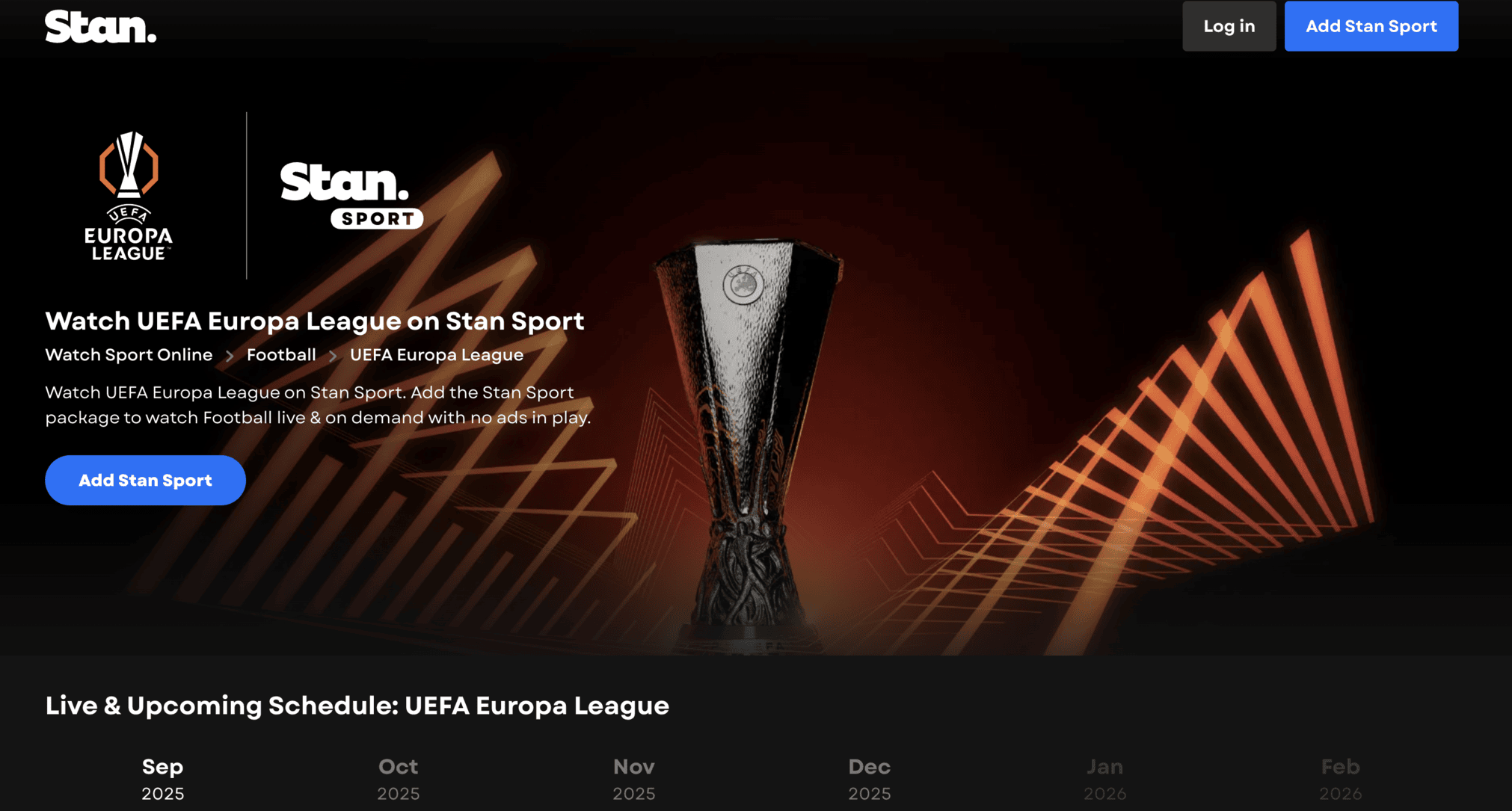Europa League on Stan Australia