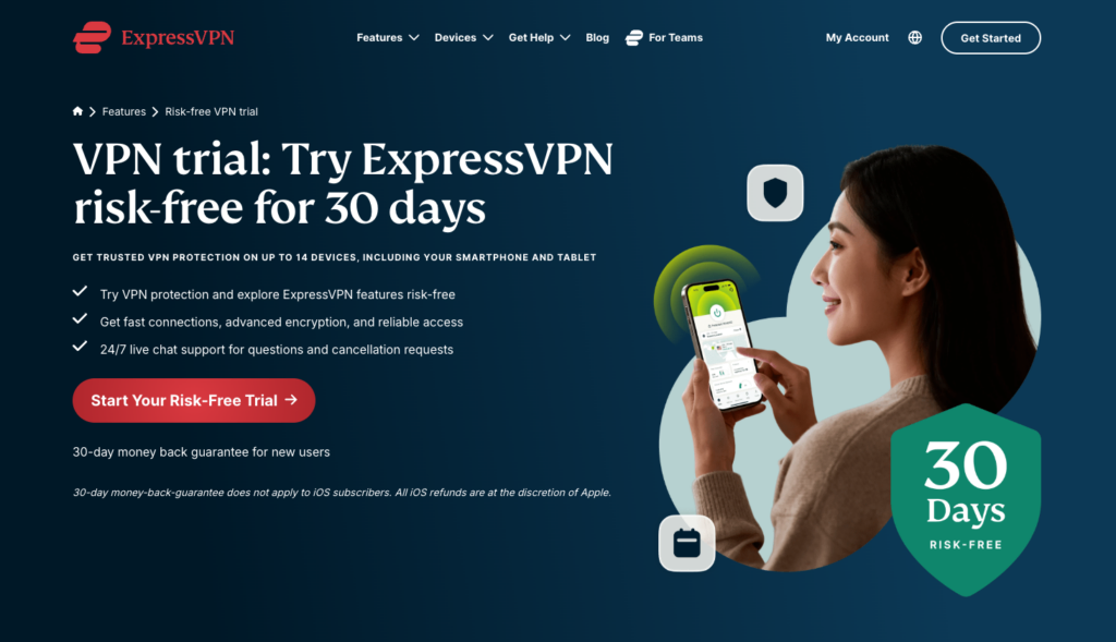 ExpressVPN 30-day risk-free trial