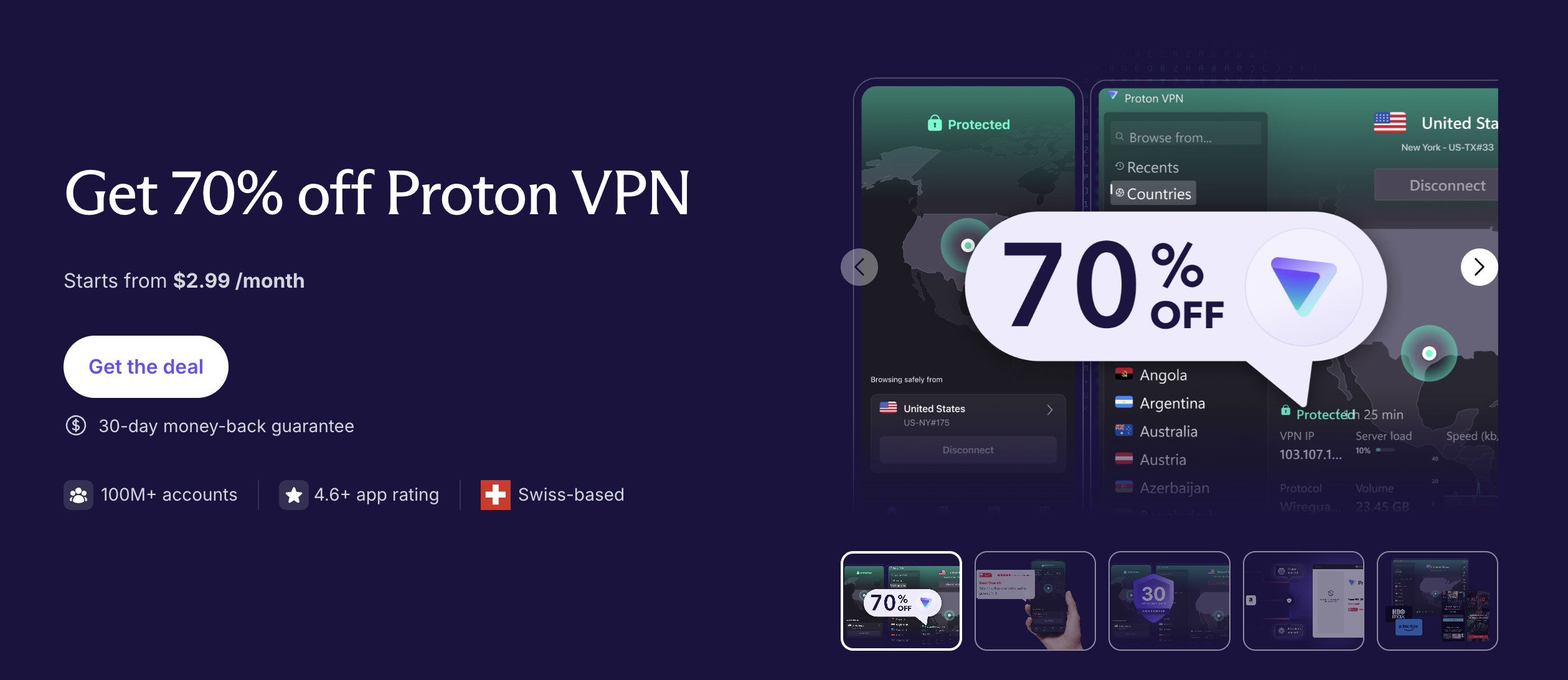 Proton VPN offers the best free Facebook VPN for secure browsing