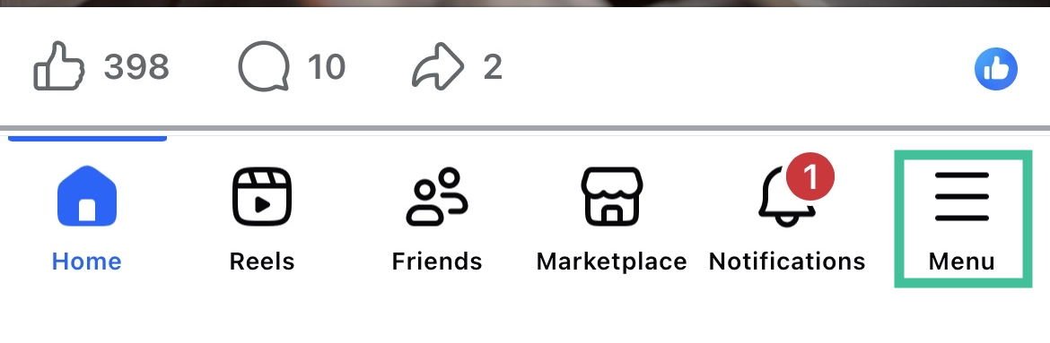 Tap the hamburger menu in the Facebook mobile app to access the full menu for privacy settings