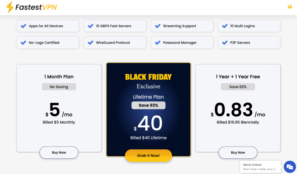FastestVPN Cyber Monday deals for 2025