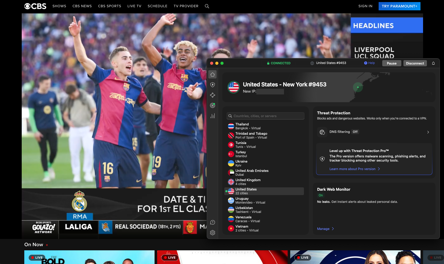 CBS Sports Golazo Network for free football streaming