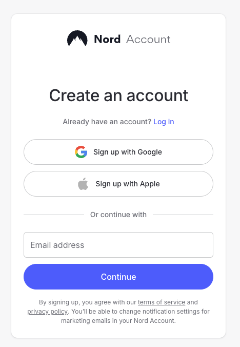 NordVPN create account for free trial