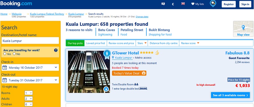 Booking NL GTower Hotel