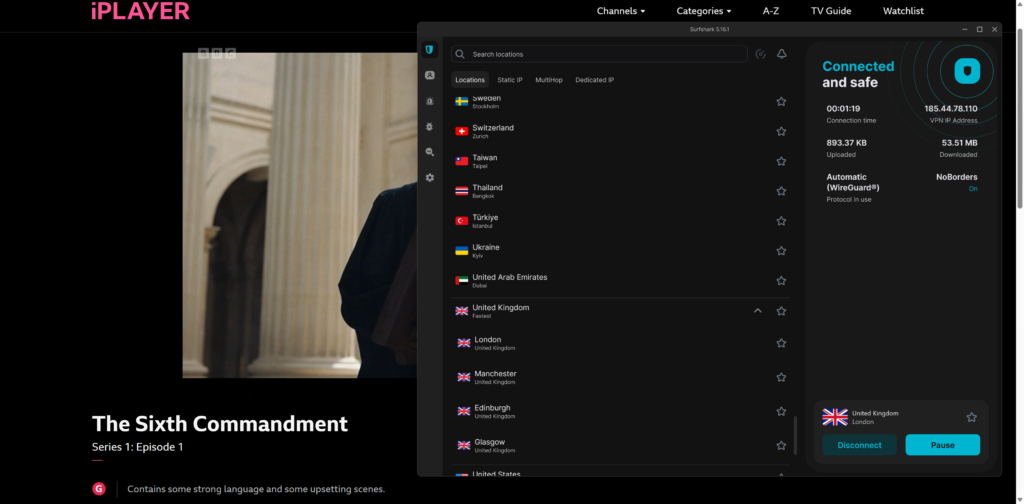 Get BBC iPlayer with Surfshark