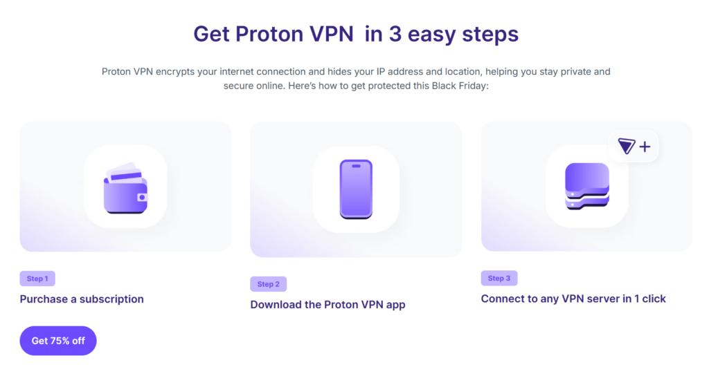 Get Proton VPN page