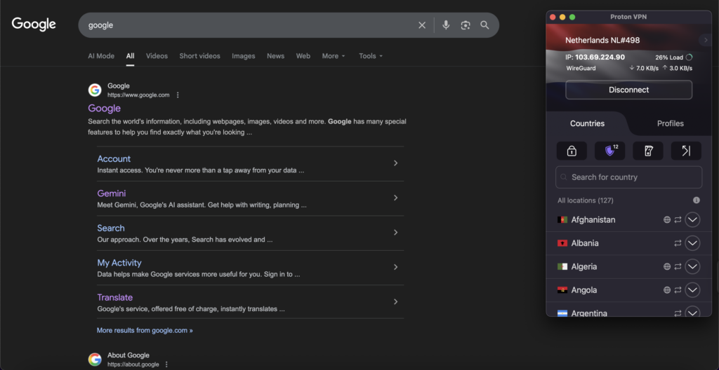 Google accessed in Australia without age verification