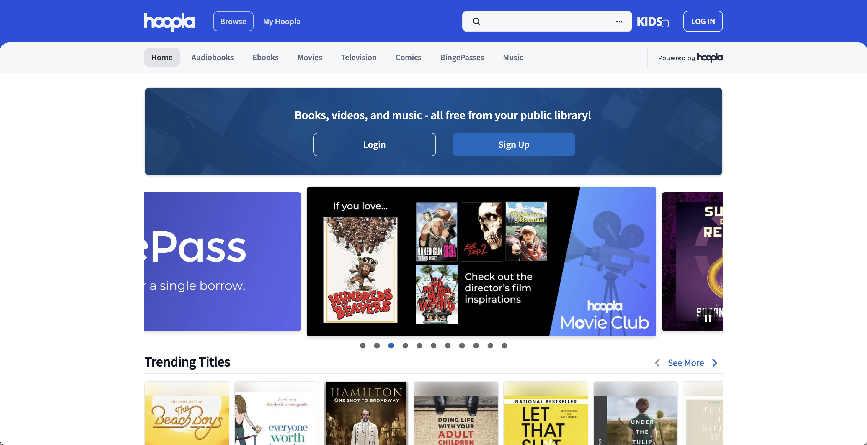 Hoopla Digital is a licensed and free 123Movies alternative